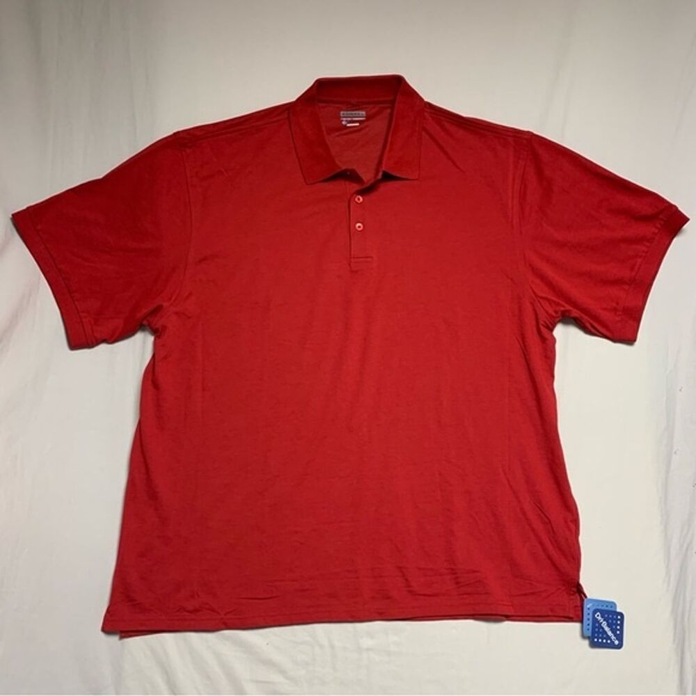 NEW ZORREL Golf Polo Shirt Men's 5XL Red Short Sleeve Dri-Balance Preppy Top